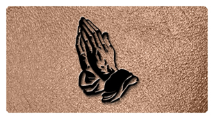 DSC700 516 BK SH BZ Black Praying Hands Shimmer Bronze Background